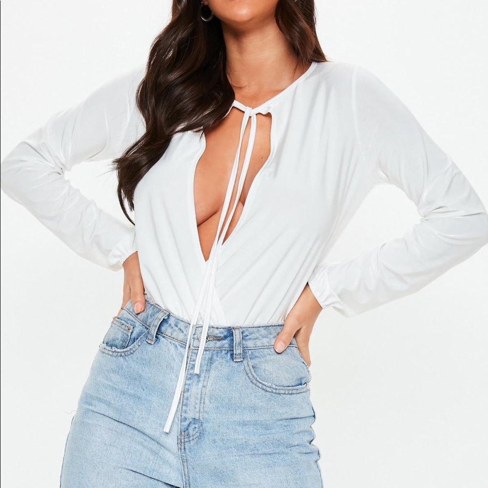 Missguided tie front bodysuit